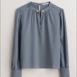 Petite Studio Brand New Buvette Pearl Blouse Blue